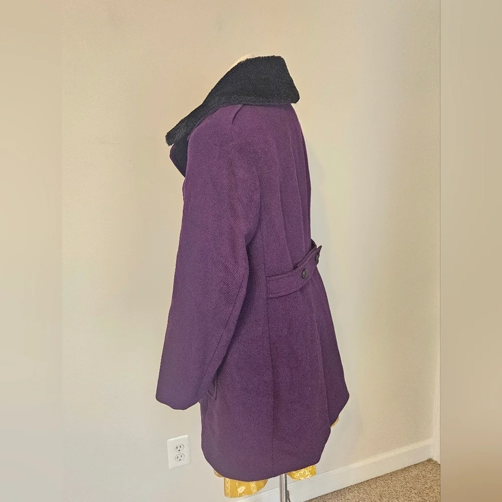 Talbots Purple Pea Coat with Relaxed Fit Size 10 EUC